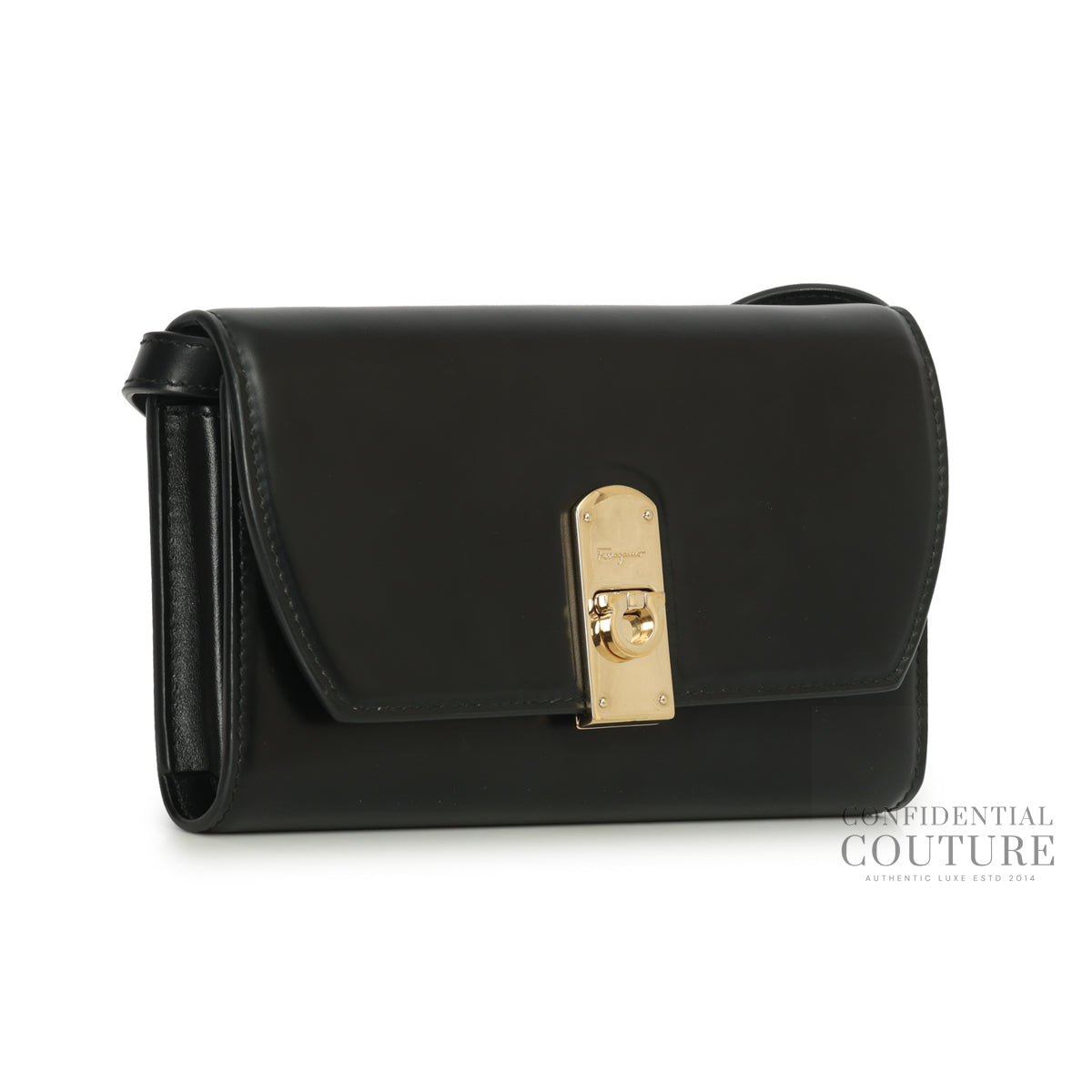 Black Crossbody Trifold Flat Pouch