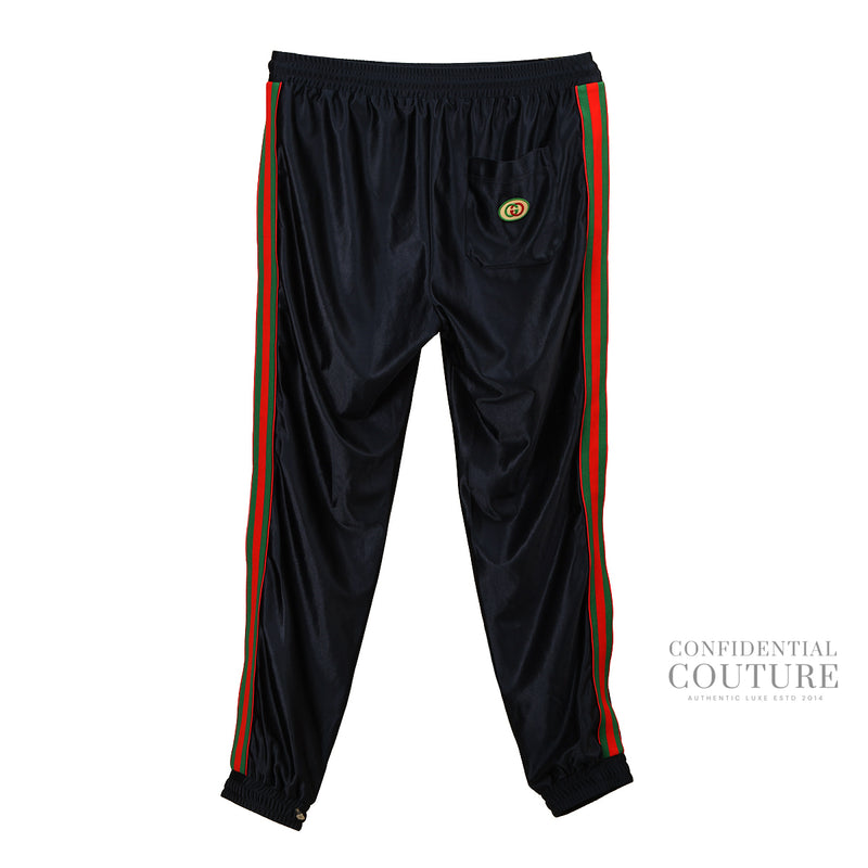 Gucci Blue Polyester Jersey Zip Web Track Pant For Men