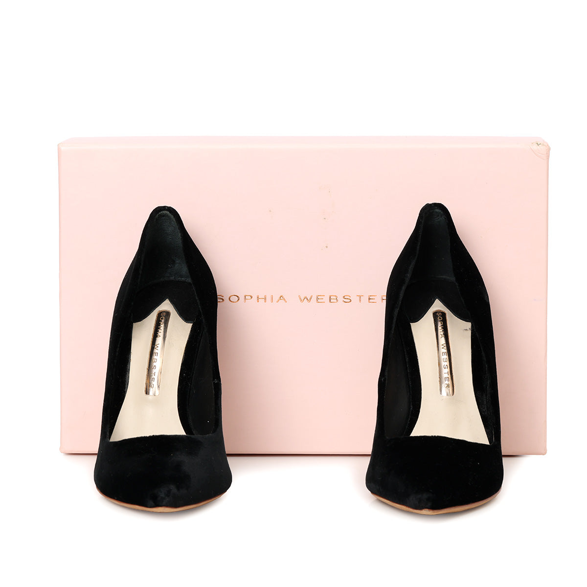 Black Coco Crystal Major Velvet Pumps- 37