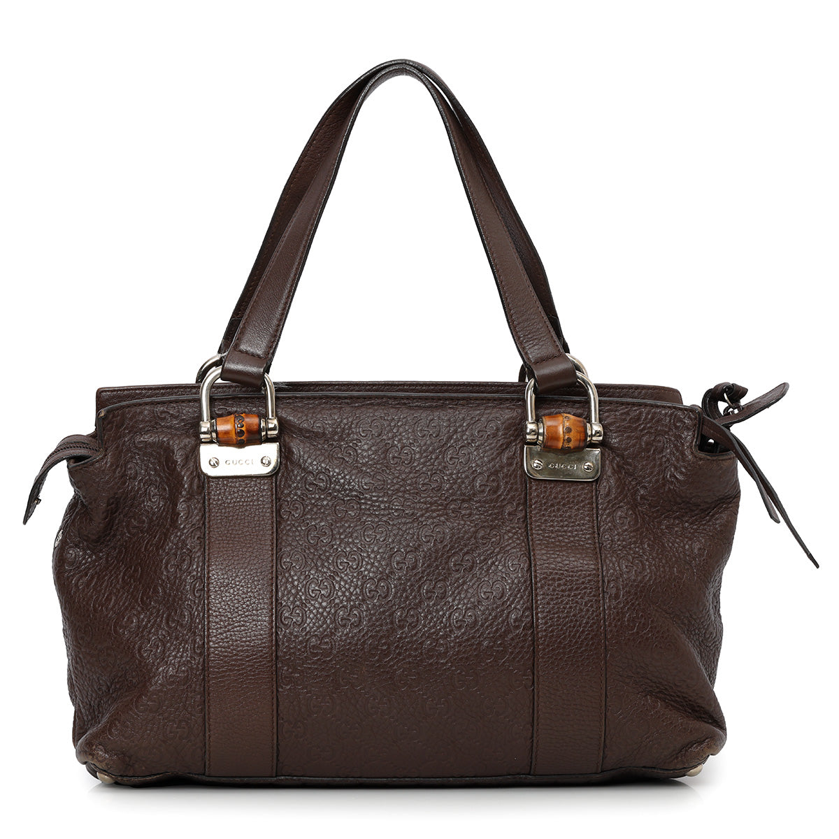 Guccissima Brown Bamboo Bar Small Tote Bag