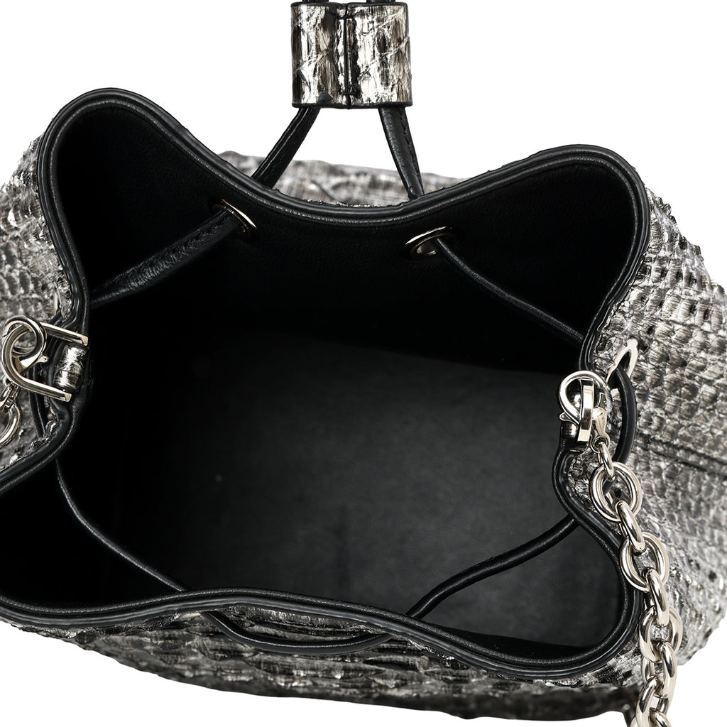 Shop Preloved Tom Ford Black & Silver Python Mini Bucket Bag Shop Preloved Tom Ford Black & Silver Python Mini Bucket Bag