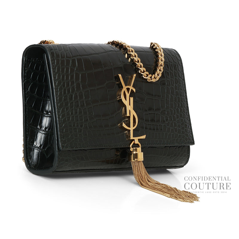 Saint Laurent Kate Black Alligator Mississippiensis Bag