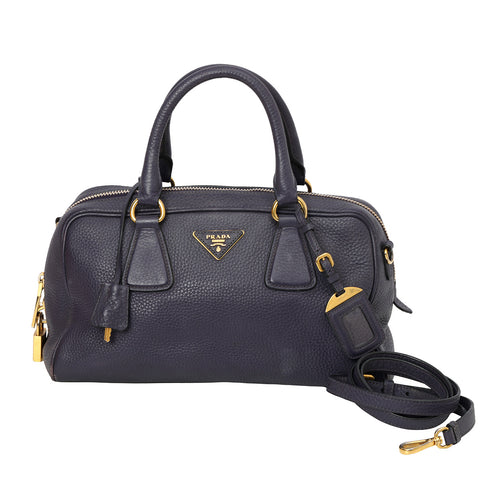 Purple Convertible Bauletto Bag Vitello Daino Medium