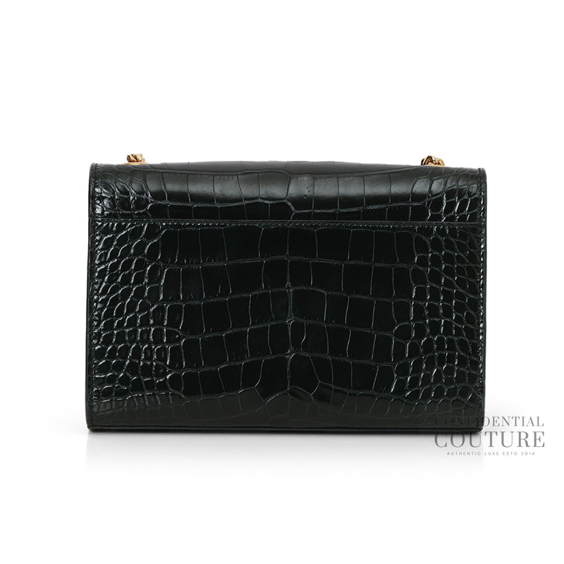 Saint Laurent Kate Black Alligator Mississippiensis Bag