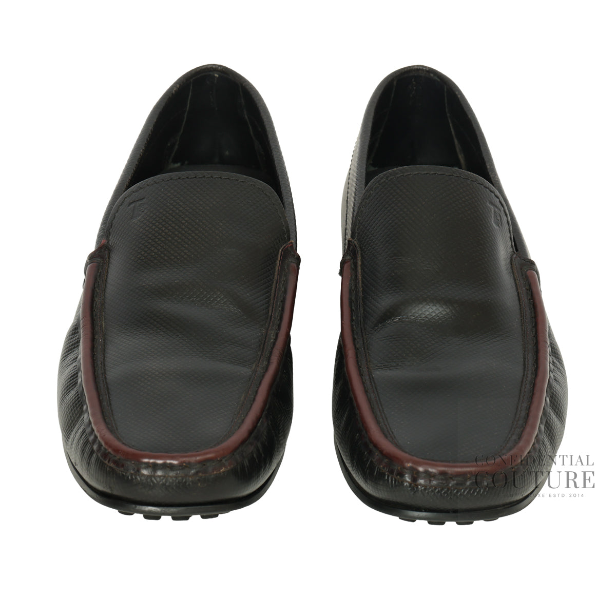 Embossed Leather With Brown Trim Loafers | UK 9