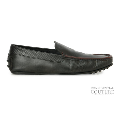 Embossed Leather With Brown Trim Loafers | UK 9