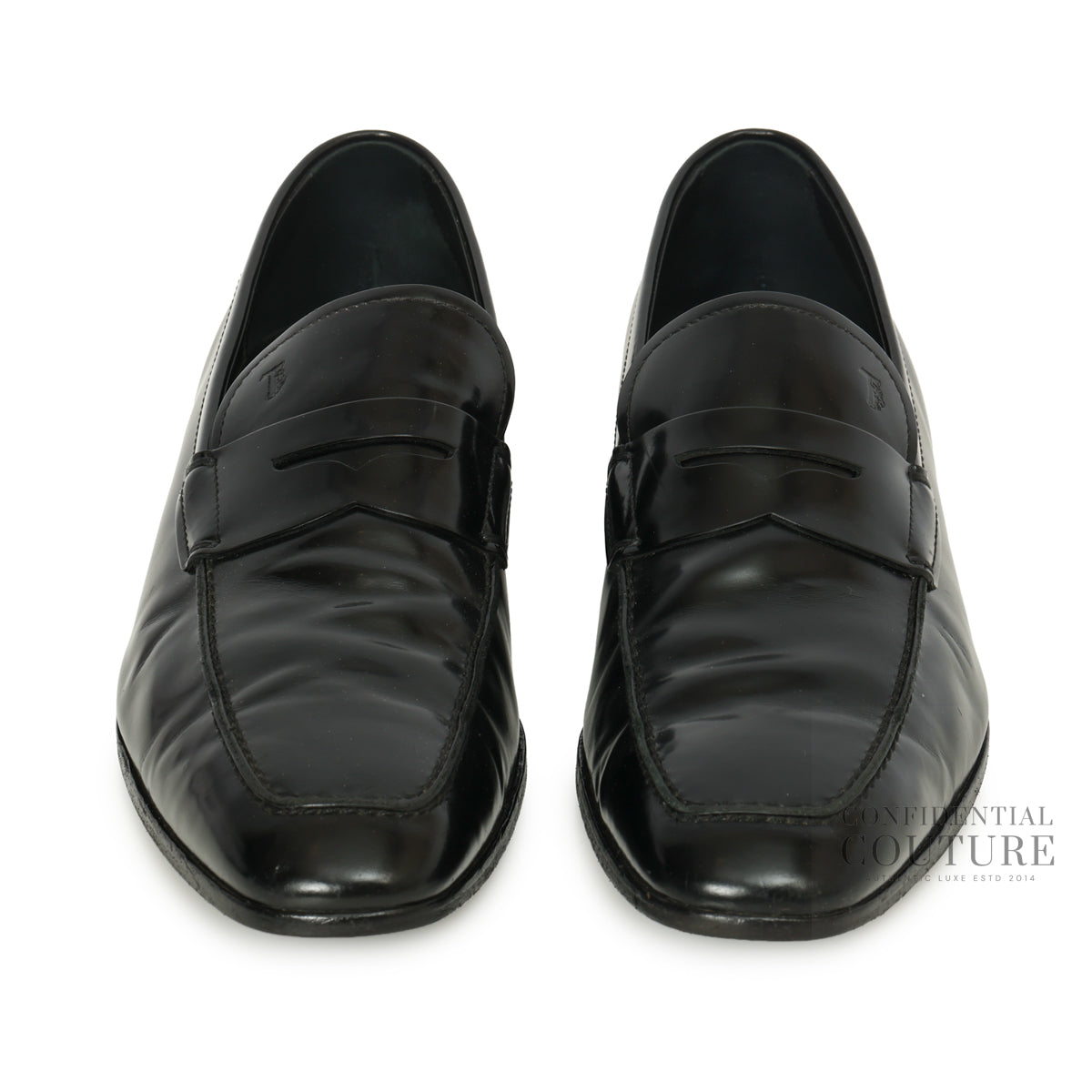 Stamped Monogram Leather Loafers Size: UK 9