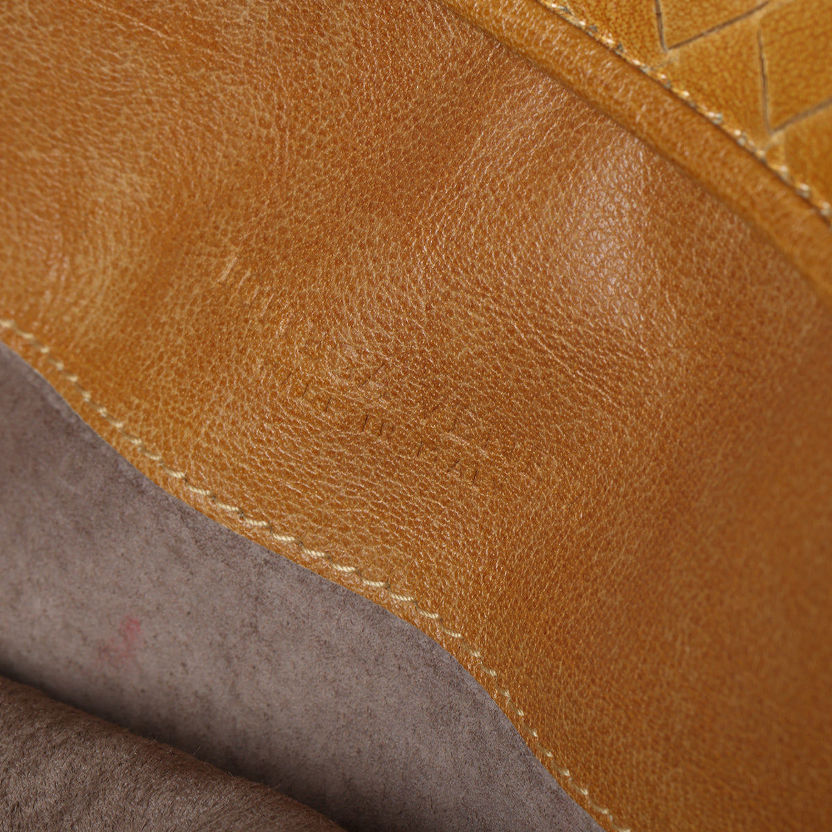 Yellow Intrecciato Zip Pouch Clutch