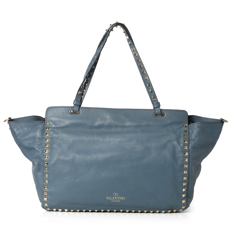 Pre loved valentino blue rock studded tote bag price