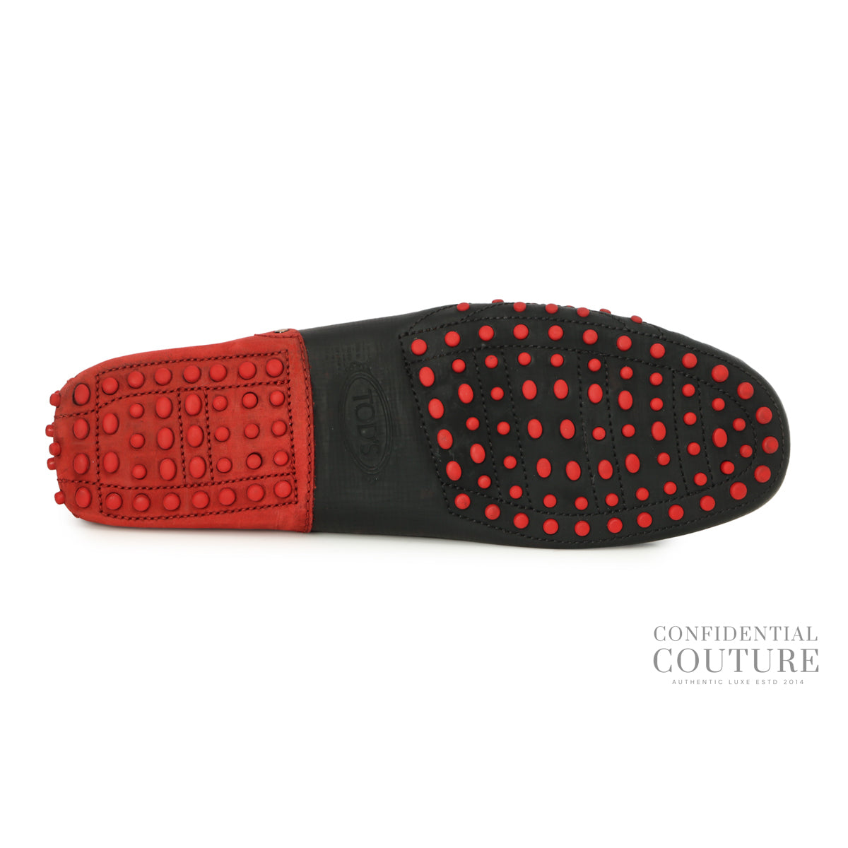For Ferrari Black Gommino Driving Red Suede Trim Loafers | UK 9