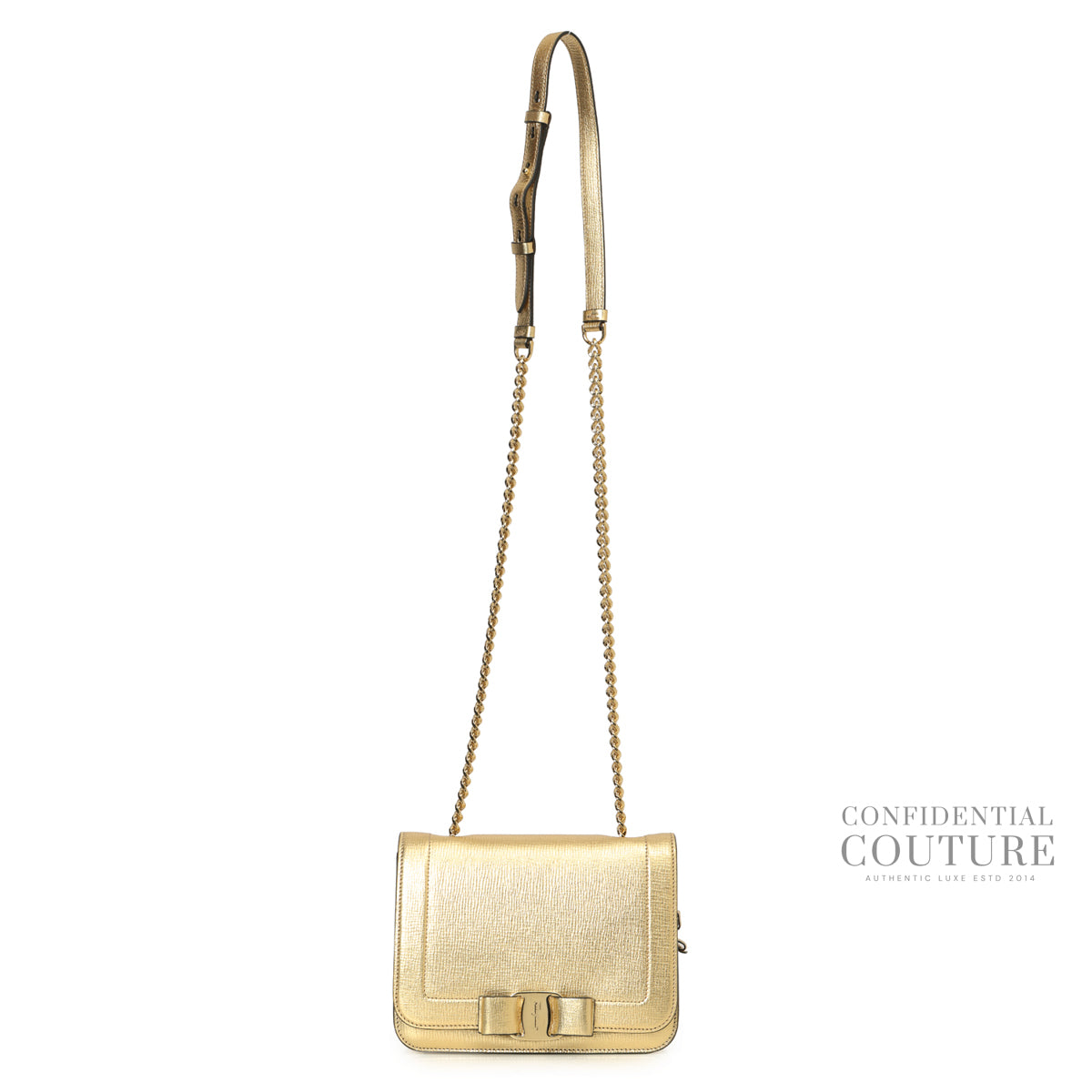 Vara Bow Metallic Leather Bag
