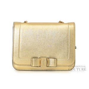 Vara Bow Metallic Leather Bag
