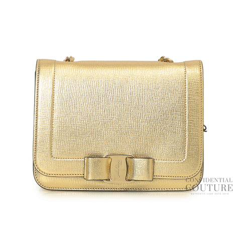Vara Bow Metallic Leather Bag
