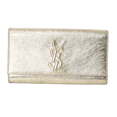 Belle De Jour Leather Gold Clutch Bag