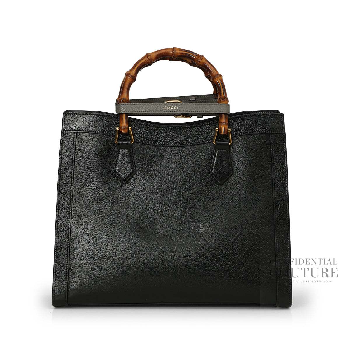 Diana Black Large Leather Tote Bag