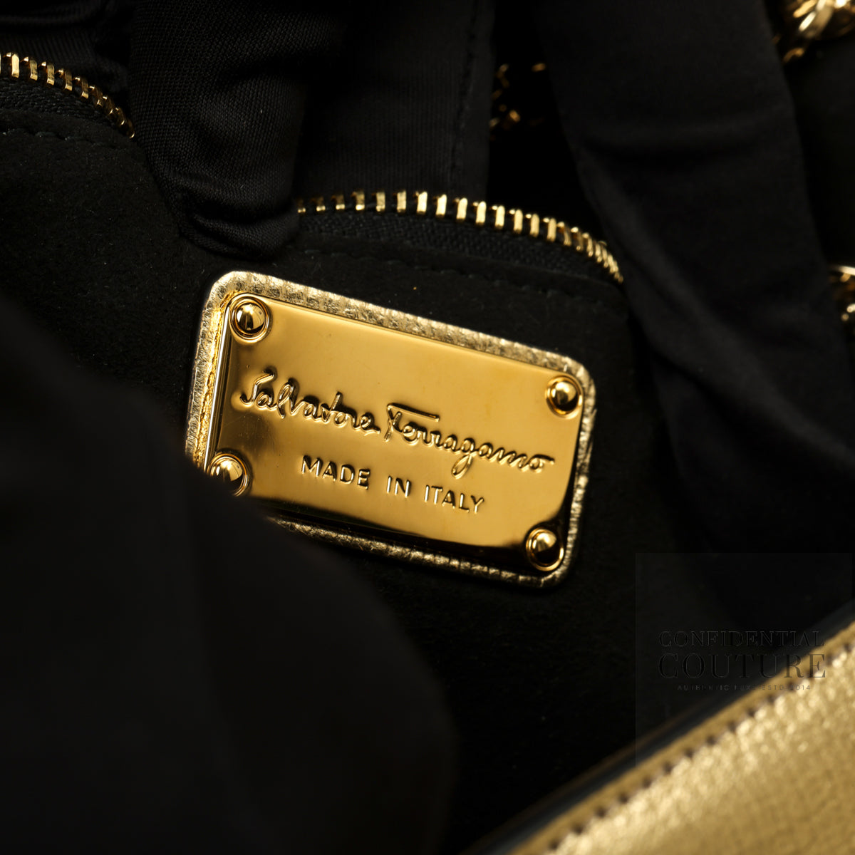 Vara Bow Metallic Leather Bag