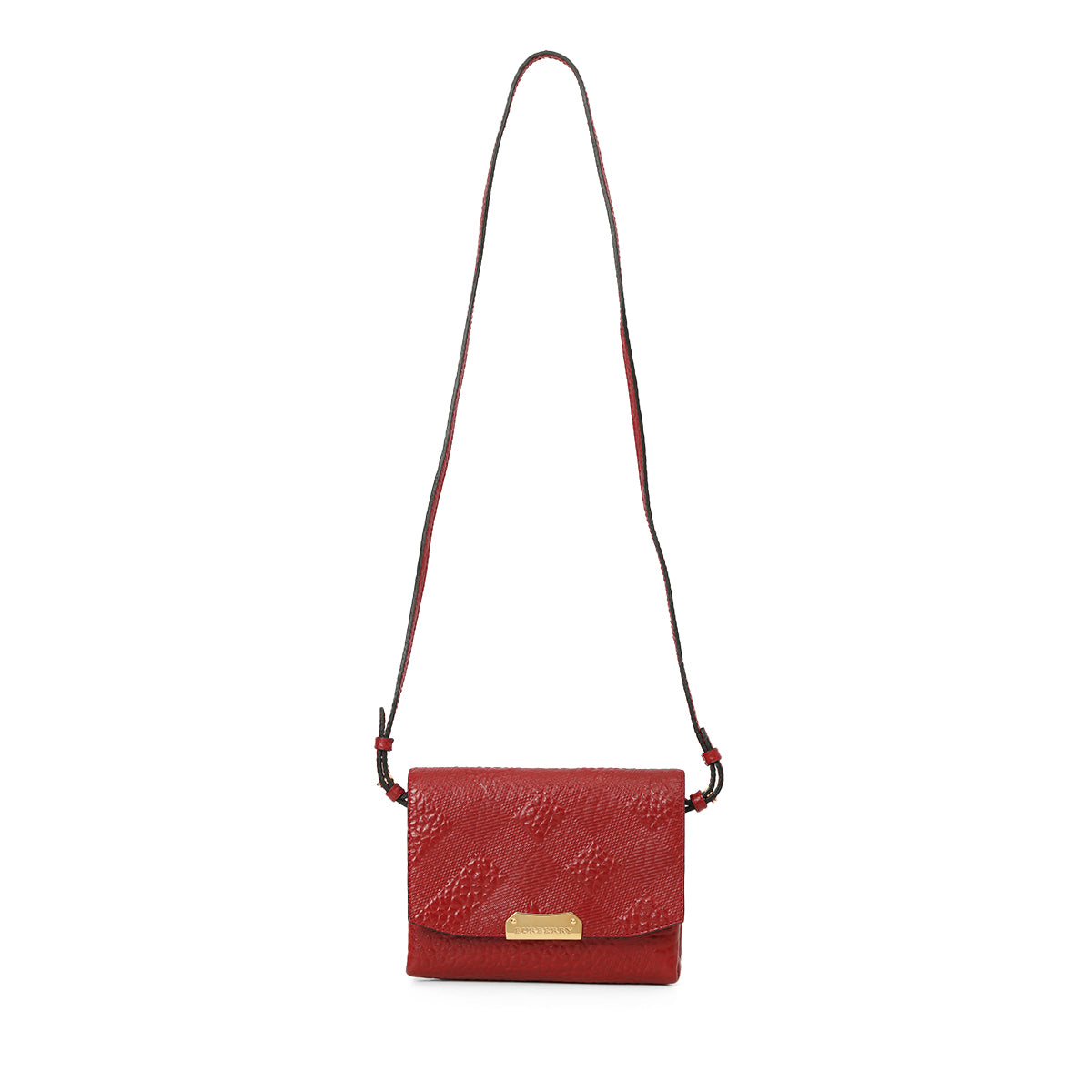 Military Red Embossed Langley Small Crossbody Bag