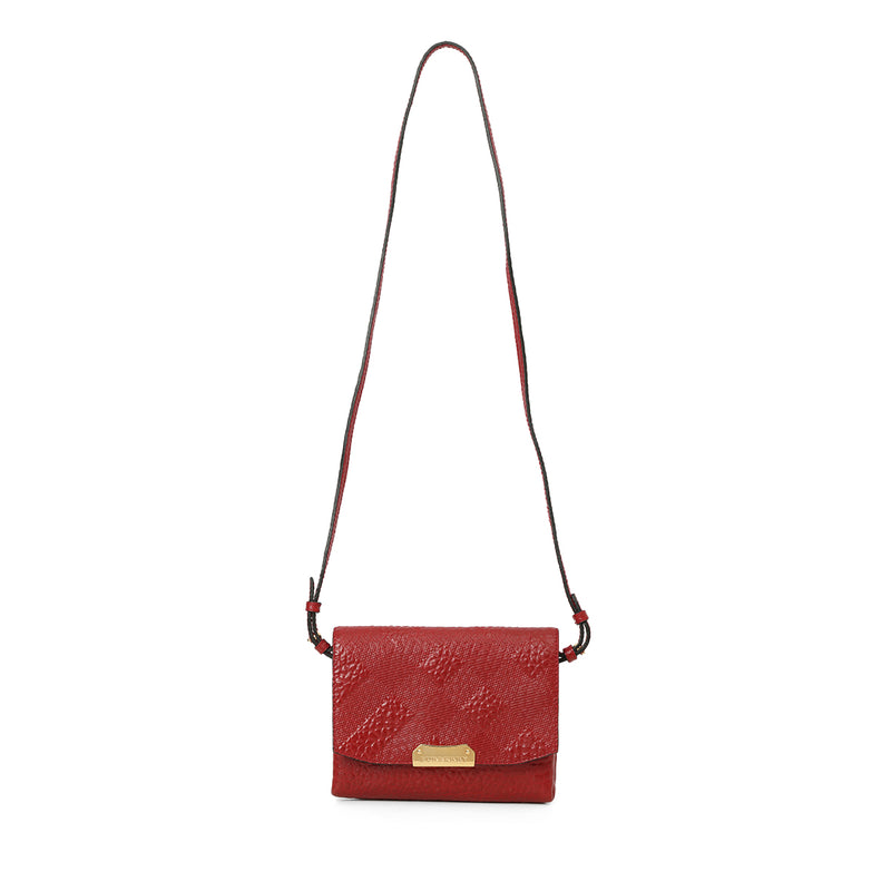 Military Red Embossed Langley Small Crossbody Bag