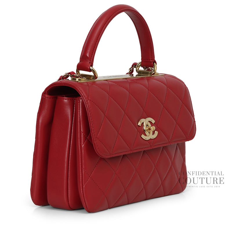 Chanel raspberry pink trendy cc small top handle bag price