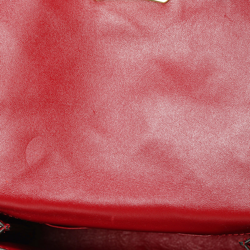 Military Red Embossed Langley Small Crossbody Bag