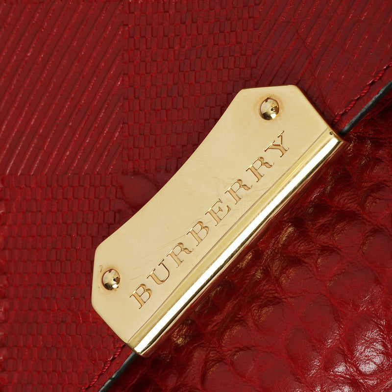 Military Red Embossed Langley Small Crossbody Bag