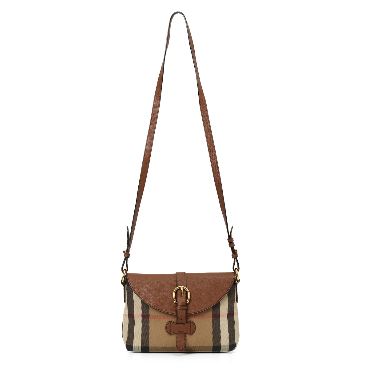 Brown Alchester Check Canvas Crossbody Bag