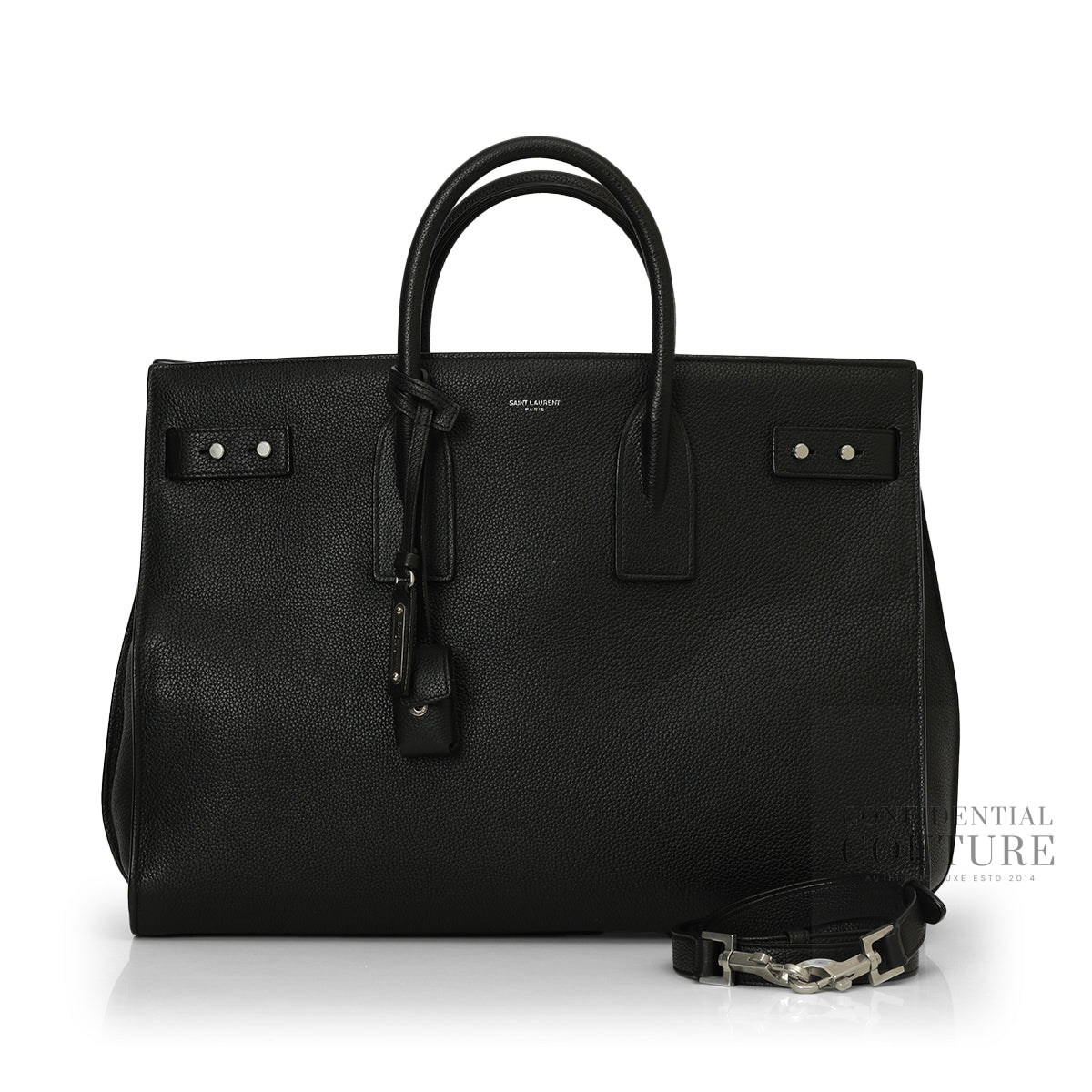 Black Leather Classic Large Sac de Jour Bag