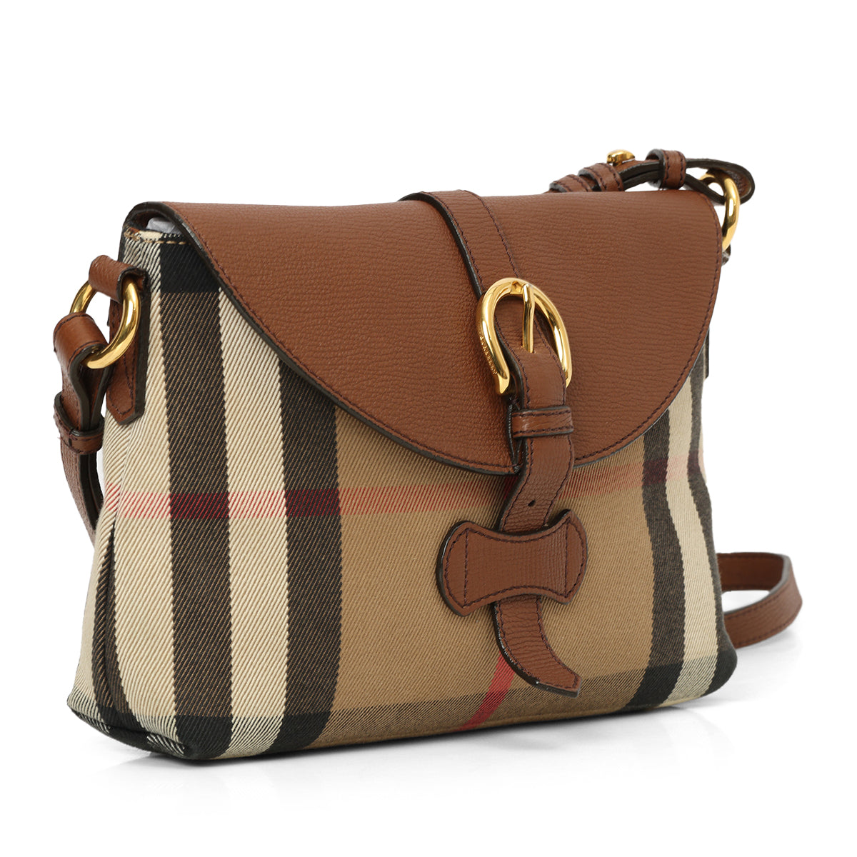 Brown Alchester Check Canvas Crossbody Bag