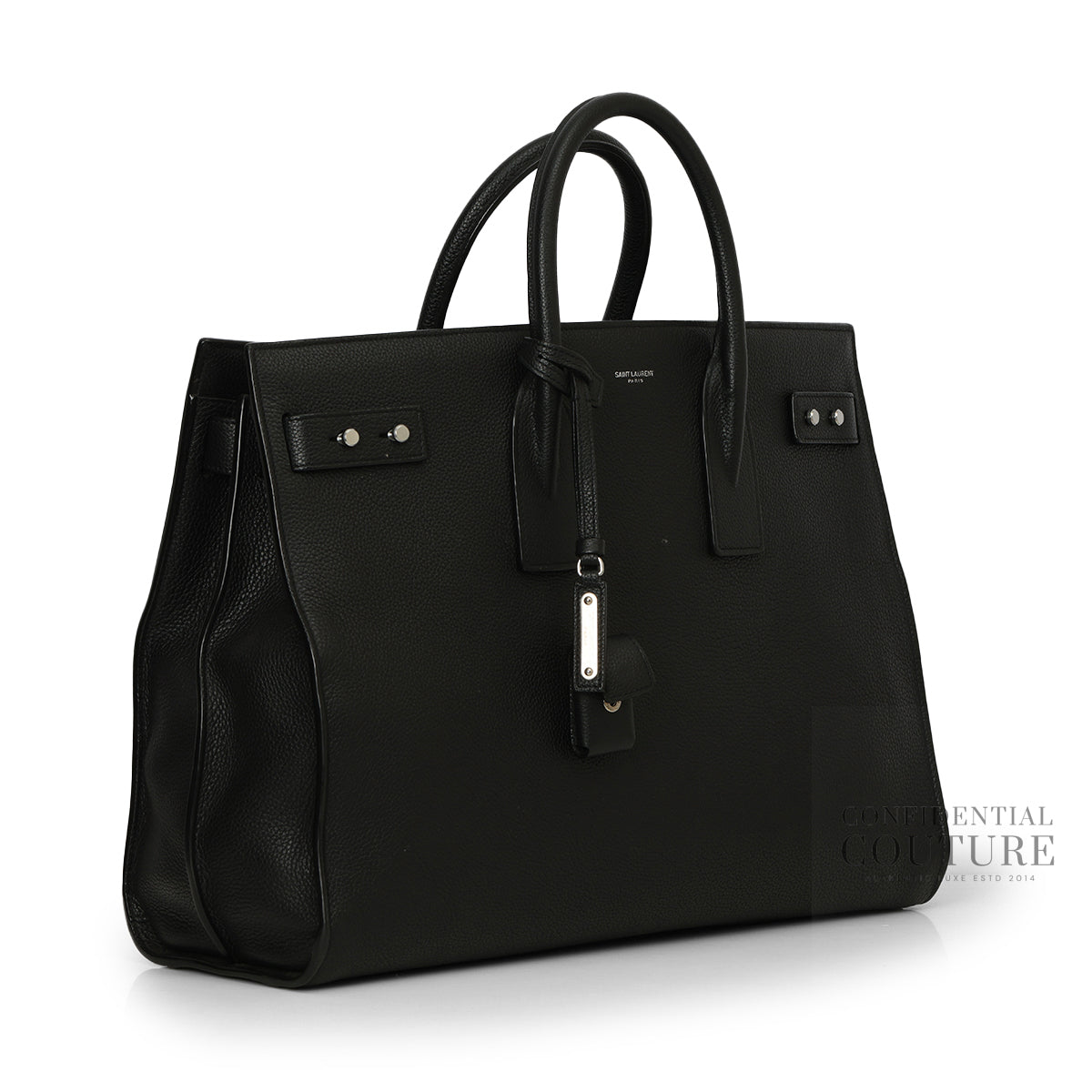 Black Leather Classic Large Sac de Jour Bag