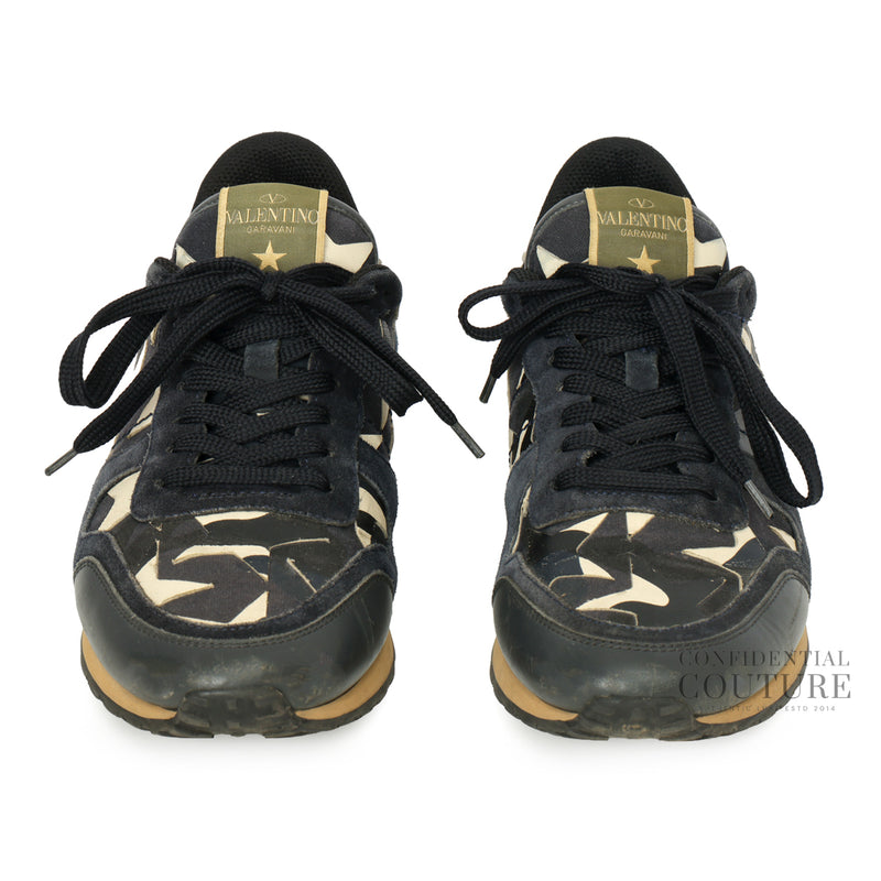 Authentic Pre-Owned Valentino Blue Leather and Suede Rockrunner Trainer Sneakers – EU 40