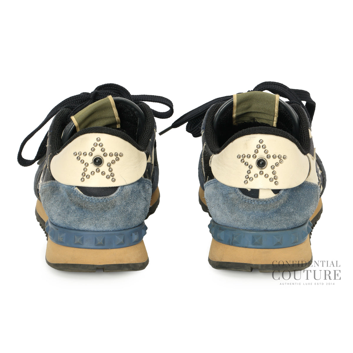 Blue Leather and Suede Rockrunner Trainer Sneakers | EU 40