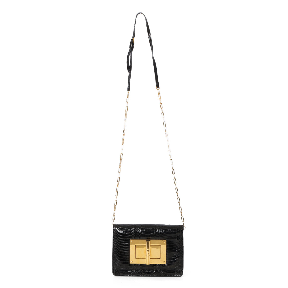 Natalia Black Python Shoulder Bag