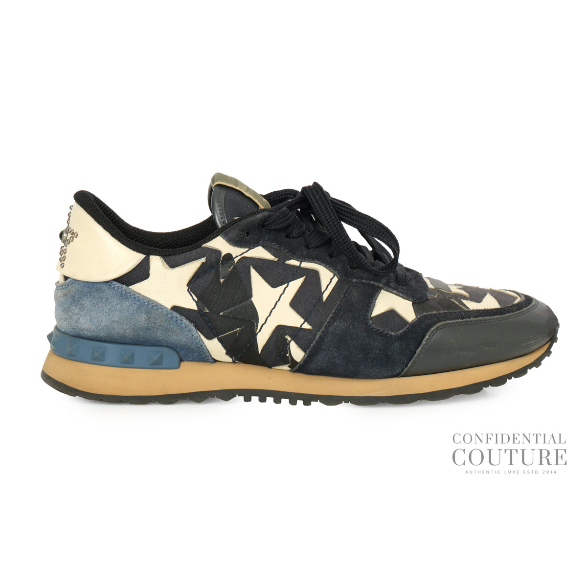 Blue Leather and Suede Rockrunner Trainer Sneakers | EU 40