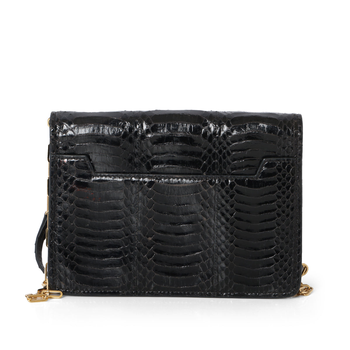 Natalia Black Python Shoulder Bag