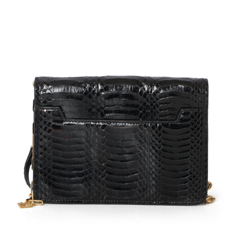 Women Tom Ford Natalia Black Python Shoulder Bag