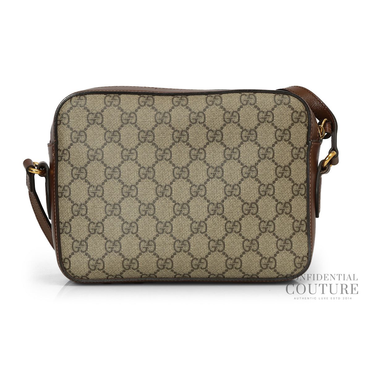 Beige/Brown GG Coated Canvas Horsebit 1955 Small Camera Bag