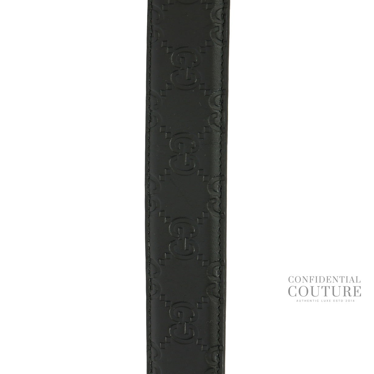 Black Guccissima Leather Square Buckle Belt- 95/38