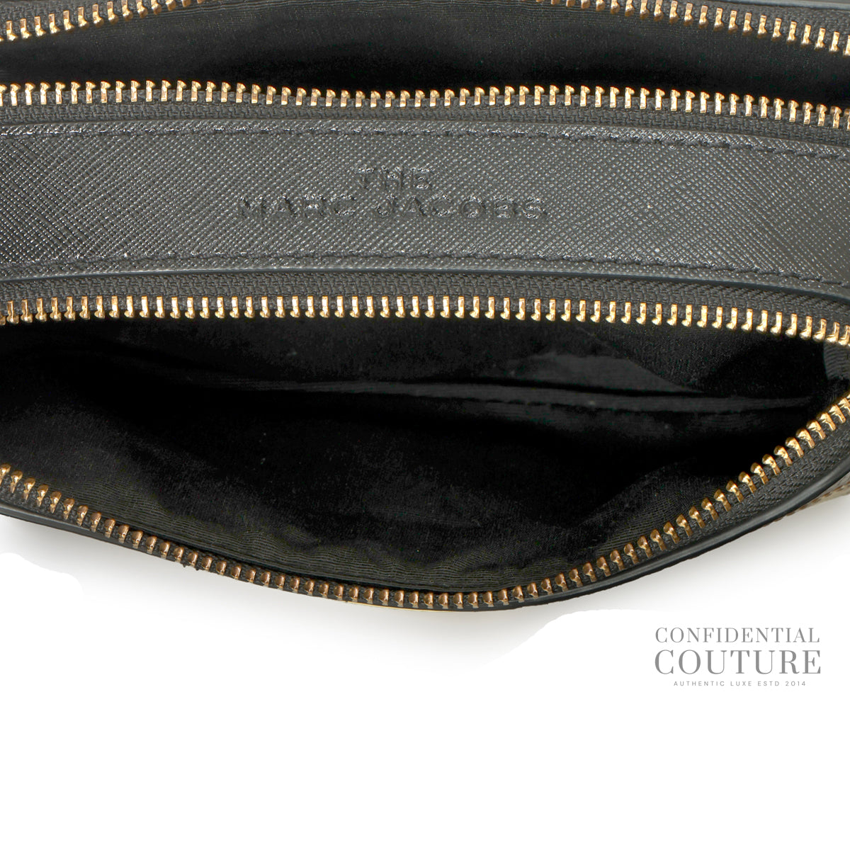 Black/brown Python Embossed Snapshot Camera Bag