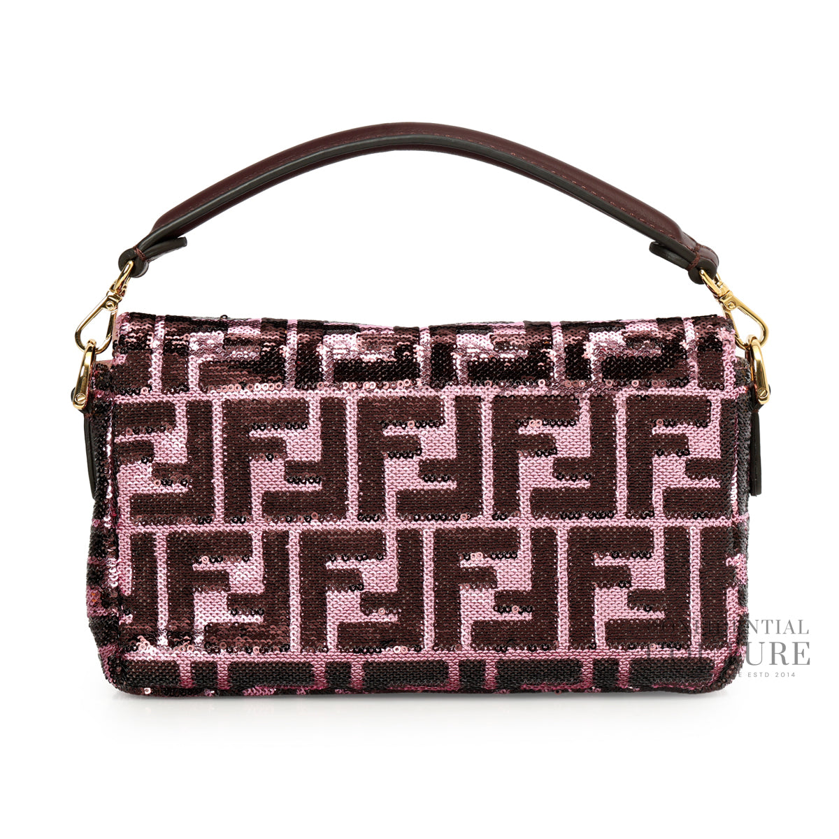 Baguette Mini Pink & Burgundy FF Sequin Bag