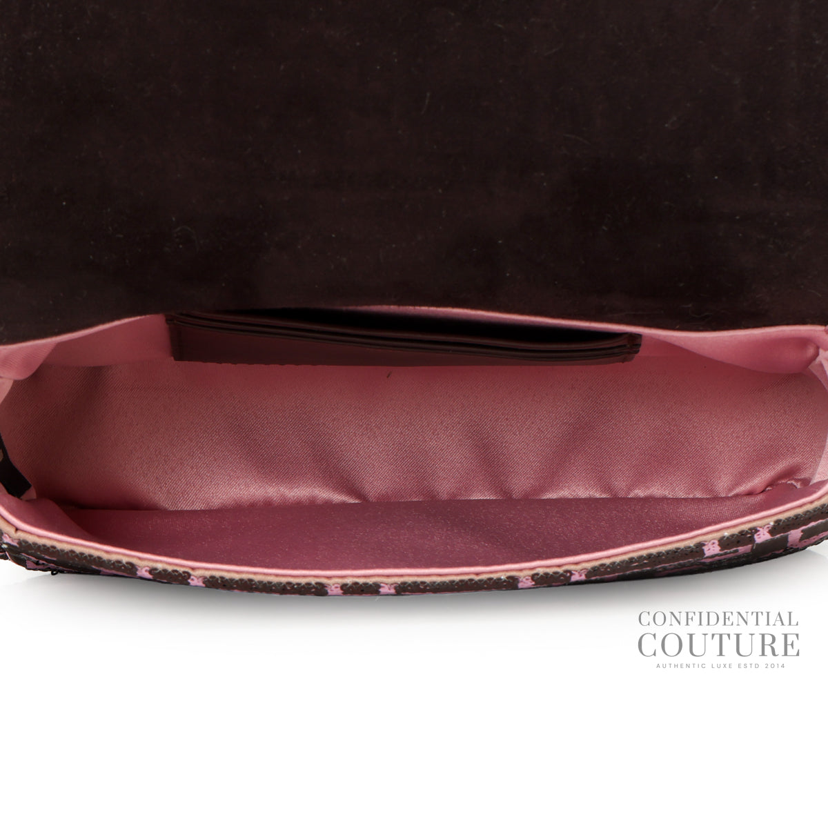 Baguette Mini Pink & Burgundy FF Sequin Bag
