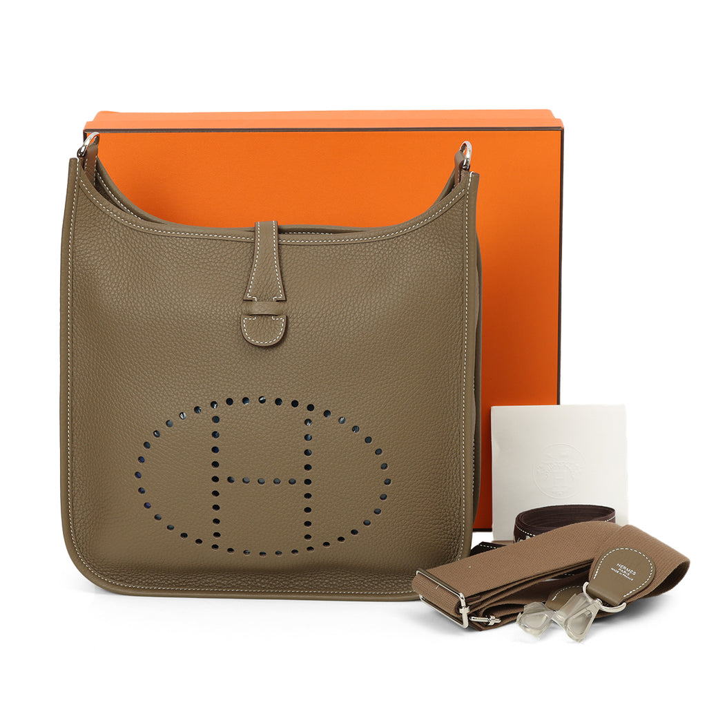 希少♡上品でエレガント【HERMES】Evelyne 29 PM Etoupe Hermes Evelyne III 29 Bag Etoupe in Taurillon Clemence