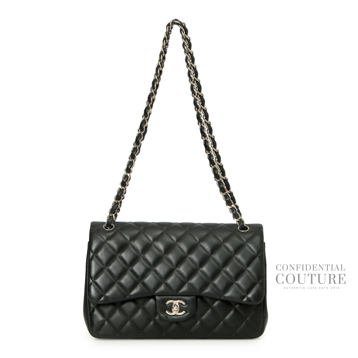 Classic Jumbo Black Double Flap Bag