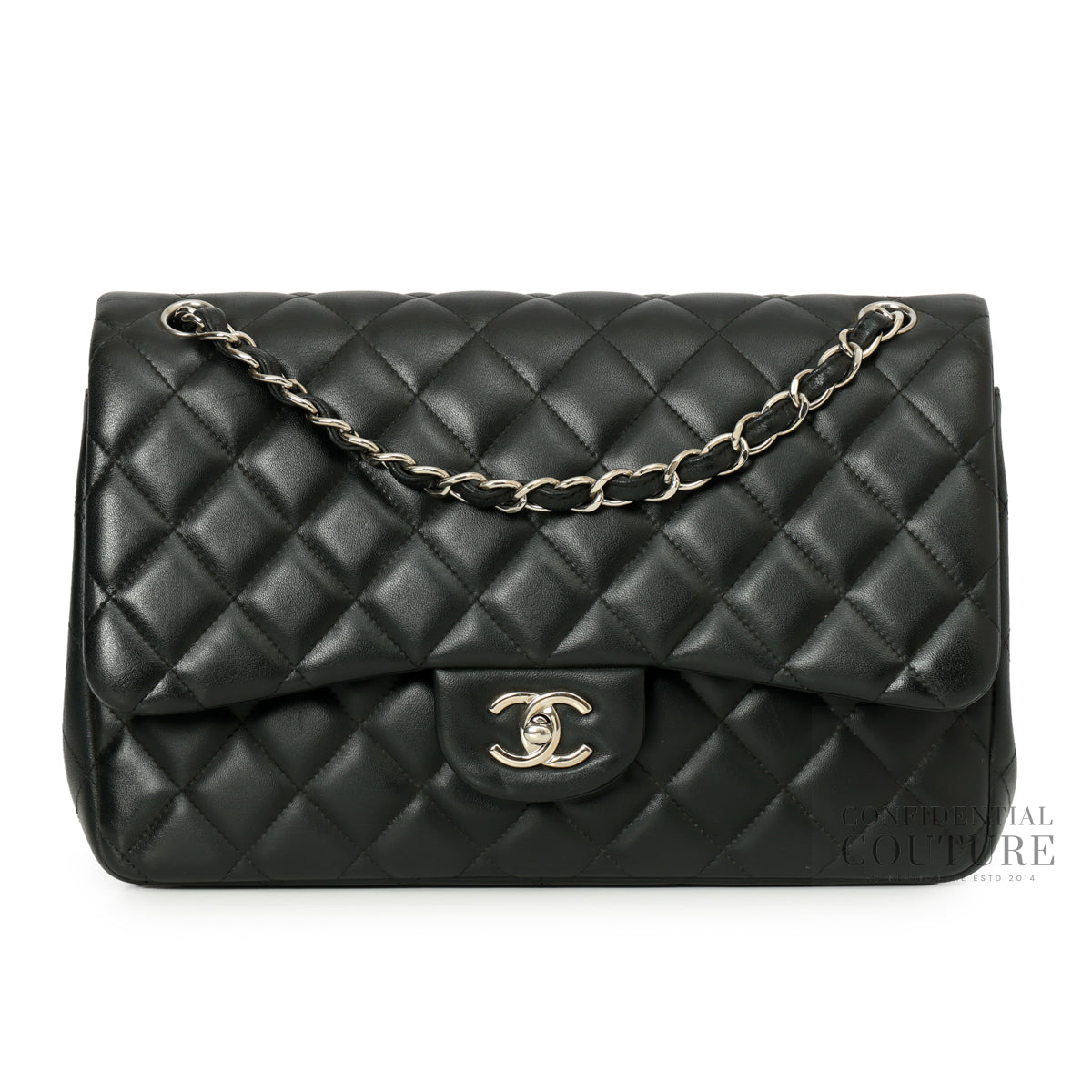 Classic Jumbo Black Double Flap Bag