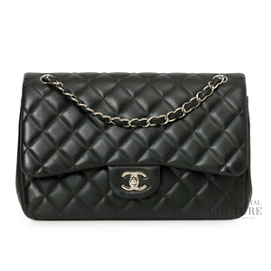 Classic Jumbo Black Double Flap Bag