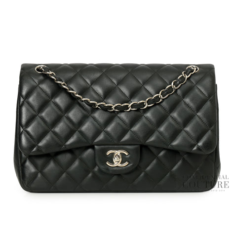 Classic Jumbo Black Double Flap Bag