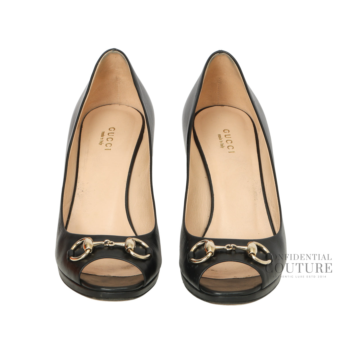 Black Leather Horsebit Pumps | EU 39