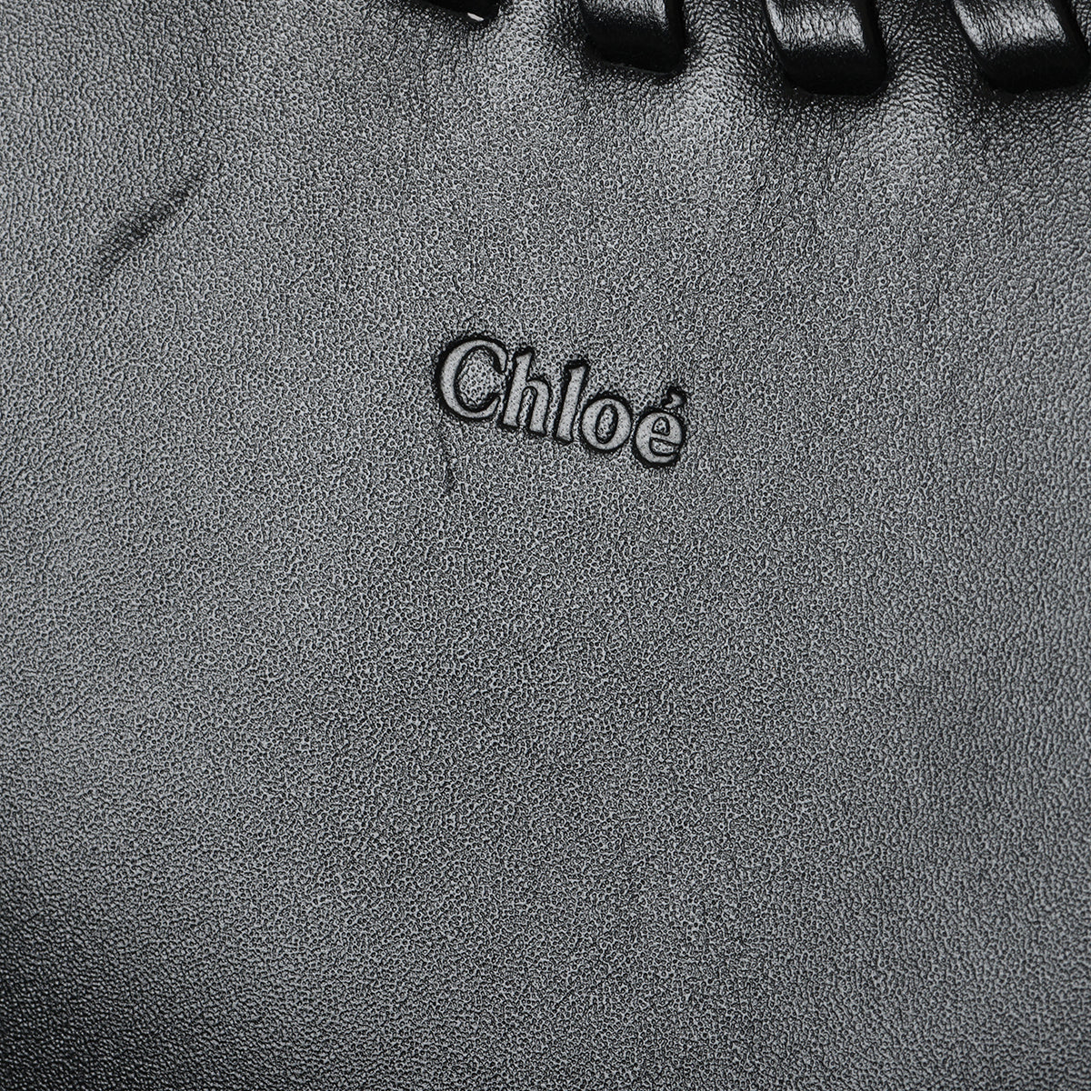 Black Leather Large Mony Tote