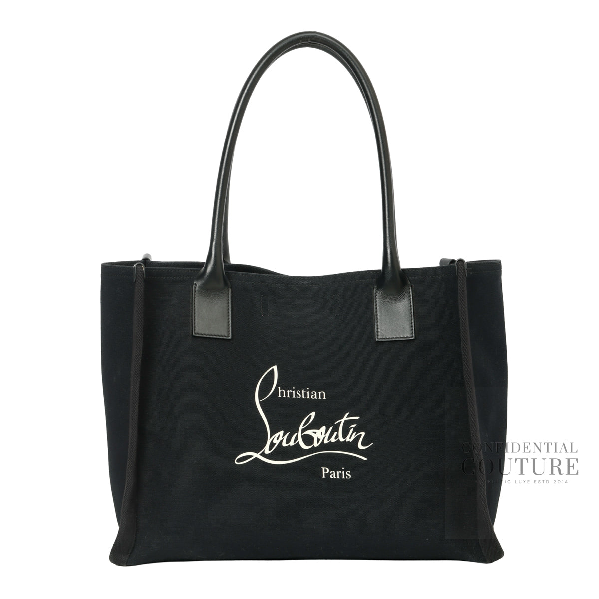 Black Canvas Nastroloubi Large Tote Bag
