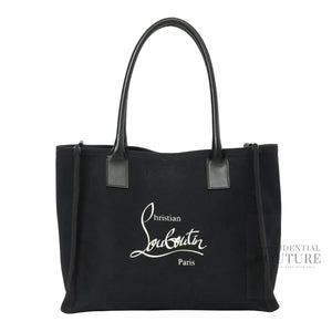 Black Canvas Nastroloubi Large Tote Bag