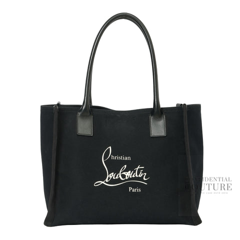 Black Canvas Nastroloubi Large Tote Bag